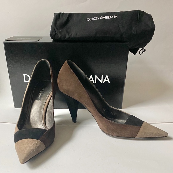Dolce & Gabbana Shoes - Dolce & Gabbana Suede Heels Color Block 8.5